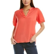 womens Quarter Puff Sleeve Blouse, m, Red